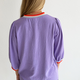 Contrast Trim 3/4 Boyfriend Tee