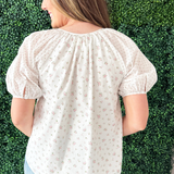 Floral Contrast Button Up Blouse