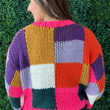Colorblock Chunky Crochet Sweater