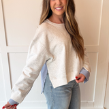 Mixed Media Long Sleeve Top