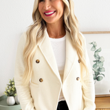 Textured Knit Double Breasted Blazer