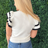 Ruffled Sleeve Game Day Sweater