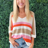 Multi Striped Lightweight Sweater