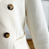 Textured Knit Double Breasted Blazer