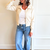 Luxe Sand Wash Rib Zip Jacket