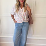 Front Twist Detail Collar Blouse