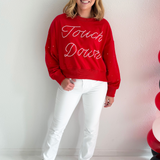 Round Neck Sweatshirt with Pearl Trim