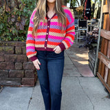 V Neck Button Down Cardigan