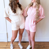 Zip Smocked Waist Romper