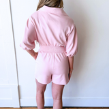 Zip Smocked Waist Romper