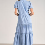 Tiered Short Sleeve Midi Dress