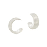 Ribbed Textured 1.25" Hoop Earring