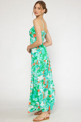 Keyhole Front Tiered Maxi Dress