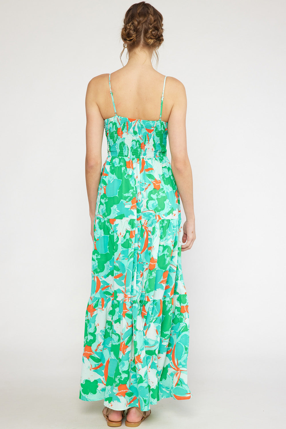 Keyhole Front Tiered Maxi Dress