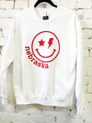 Star Bolt Smiley Nebraska Sweatshirt