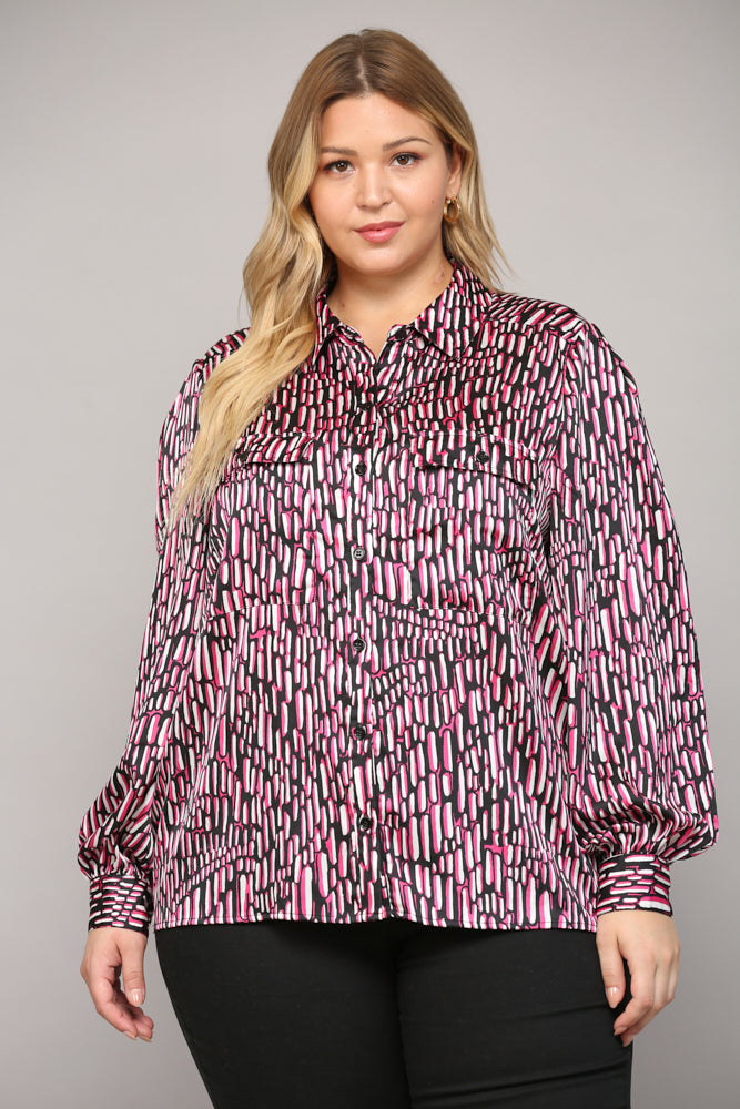 Abstract Button Down Shirt