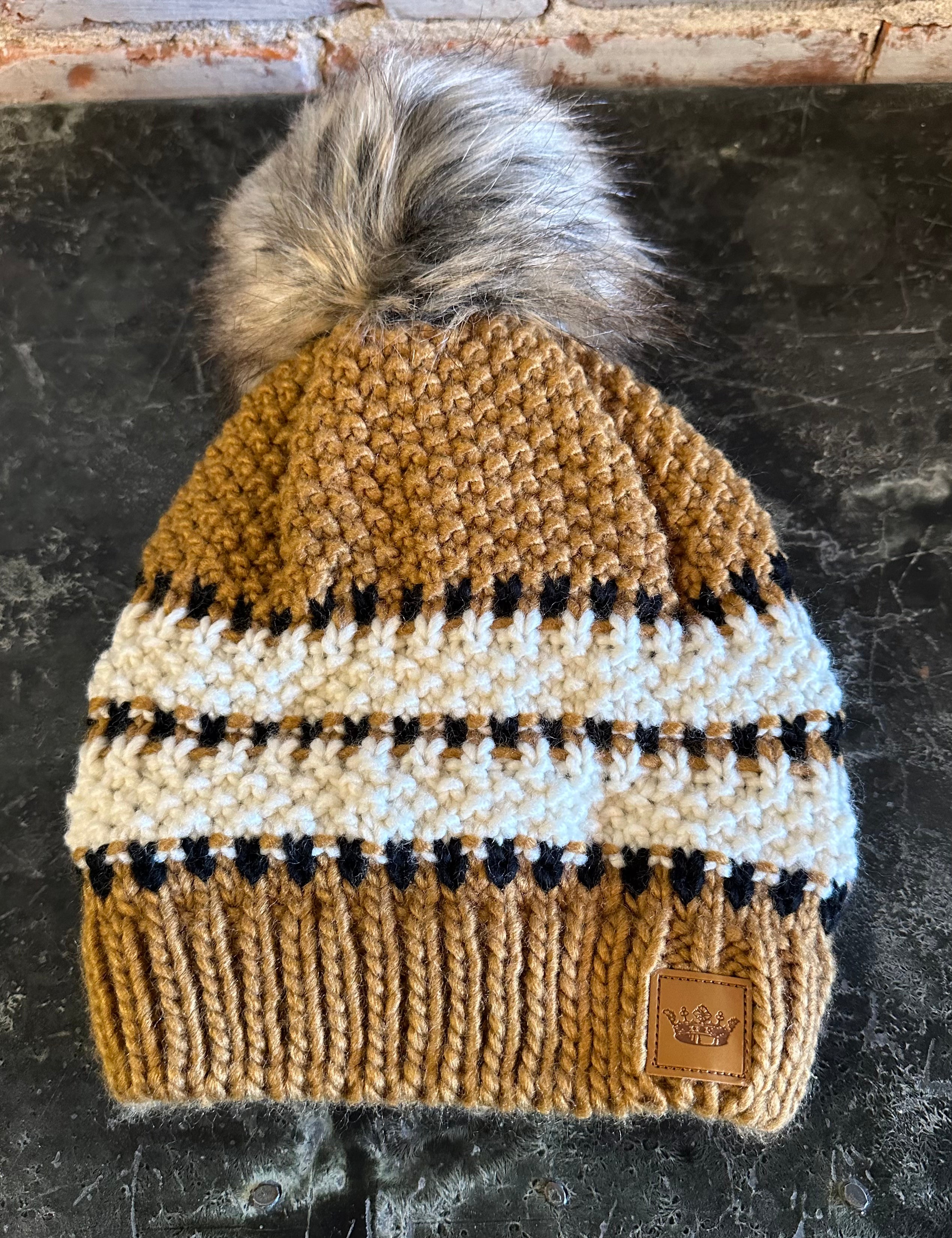 Patterned Pom Hat