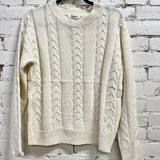 Cable Knit Round Neck Sweater-Set
