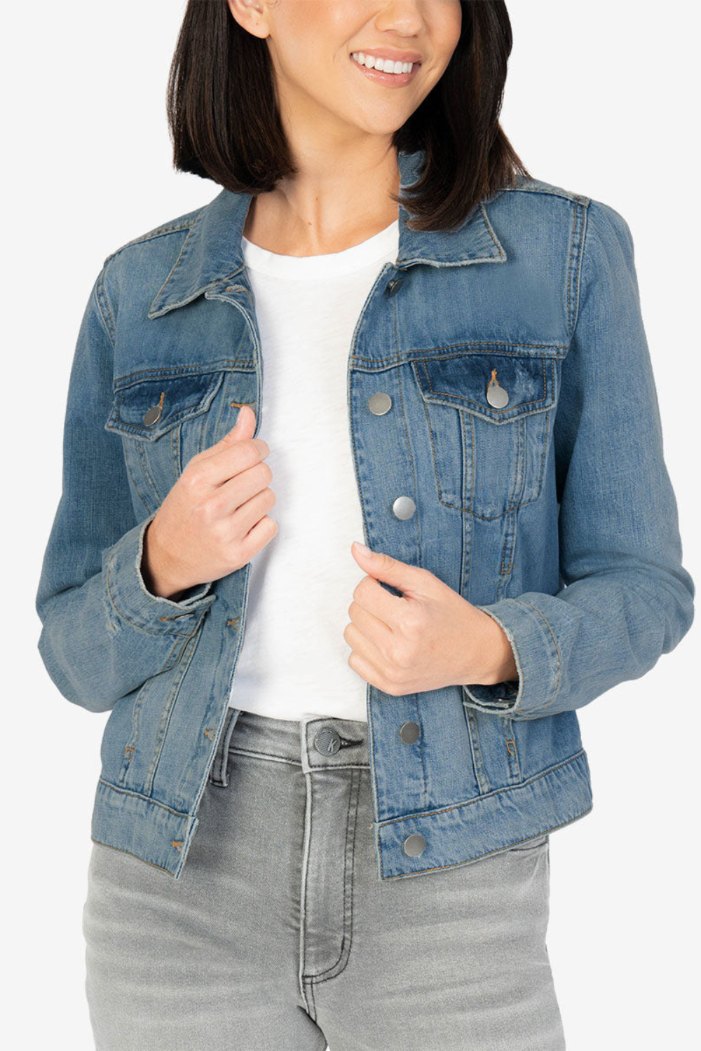 Women's Cropped Denim Jacket - Universal Thread™ Medium Wash XS