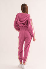 Relaxed Fit Colorful Side Sweat Set-Bottom