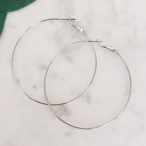 2.25" Brass Wire Hoop Earrings