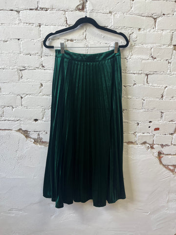 Waist Banded Side Zipper Midi Skirt