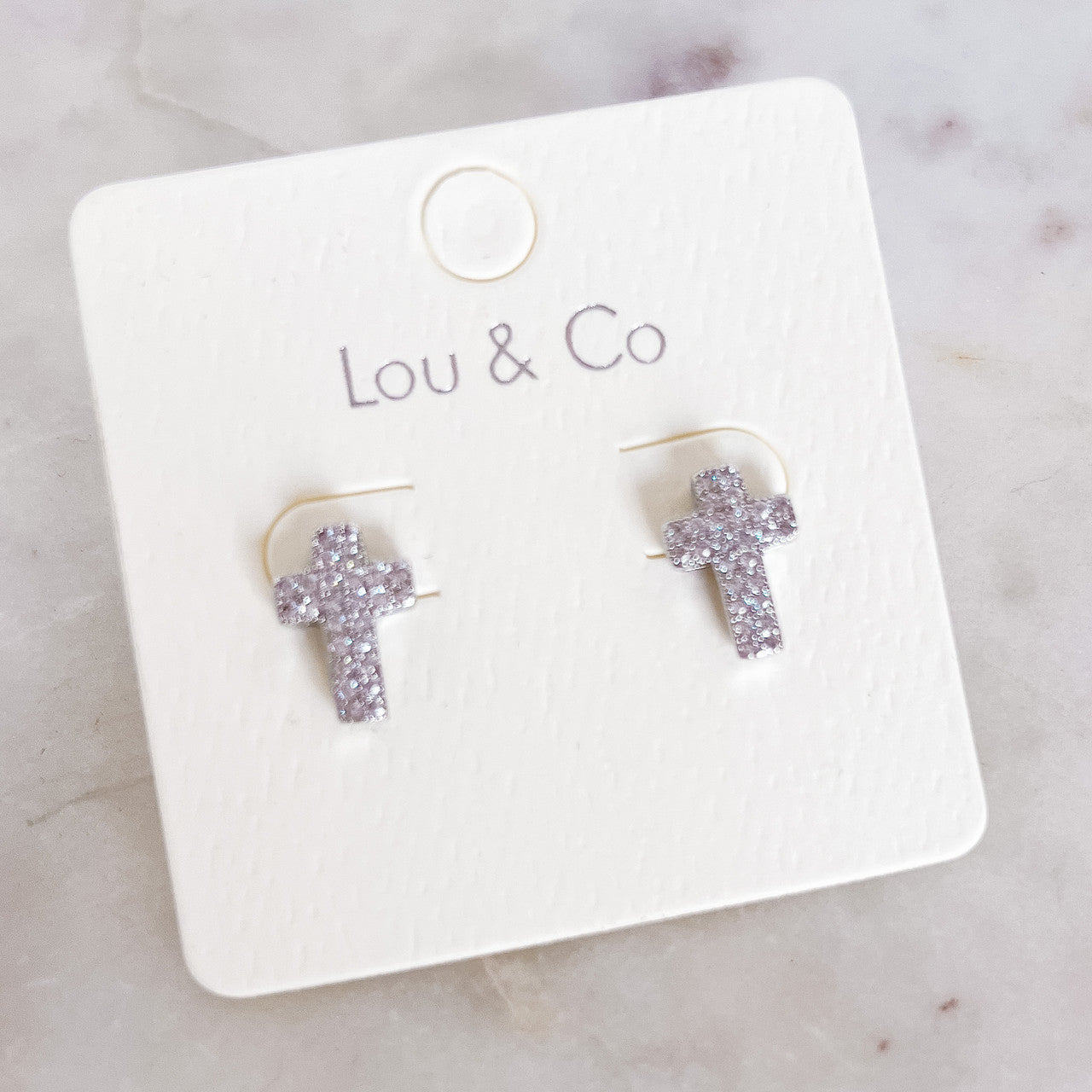 CZ Cross Stud Earrings