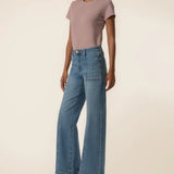 Jean High Rise Wide Leg Front Seam