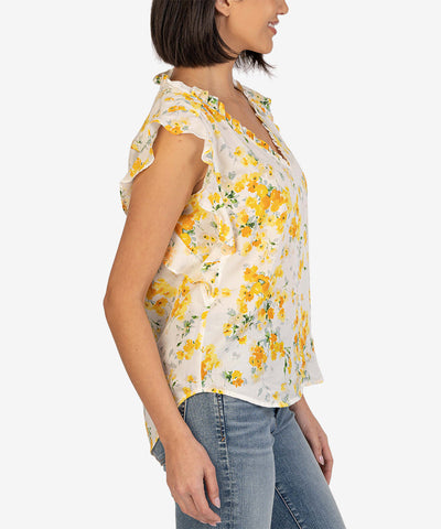 Leda Sleeveless V Neck Blouse