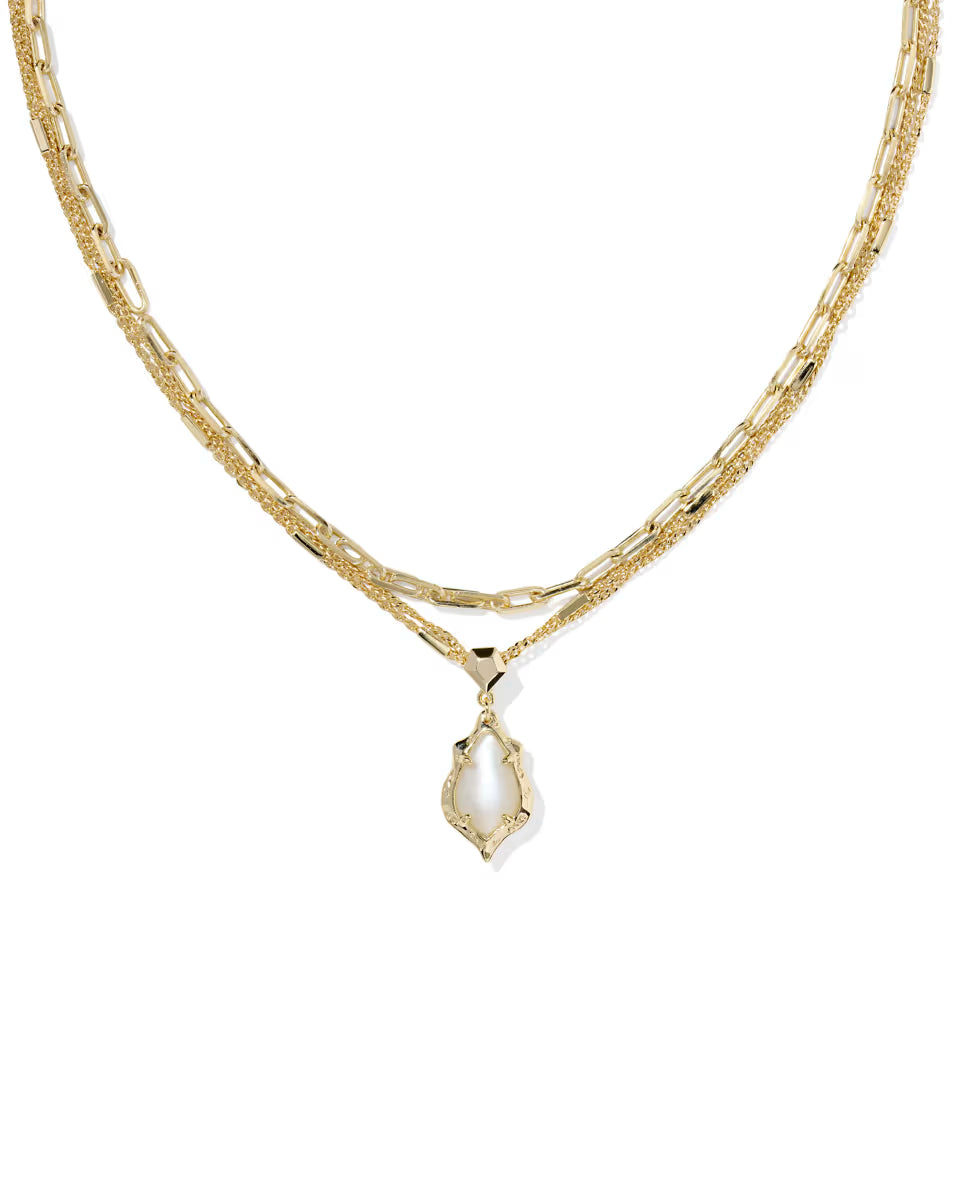 Adriana Scallop Frame Multi Strand Necklace