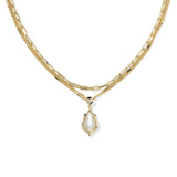 Adriana Scallop Frame Multi Strand Necklace