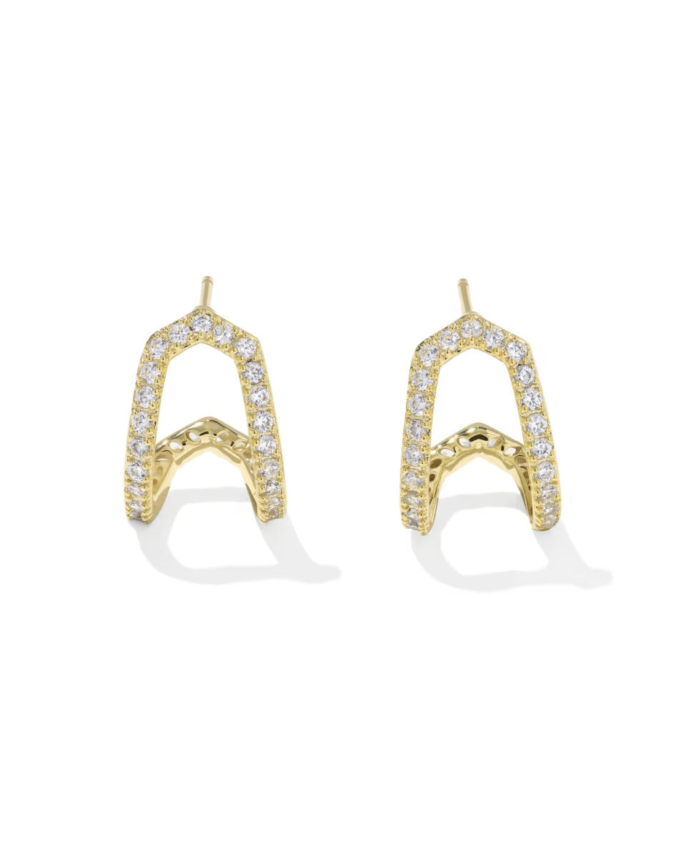 Daphne Pave Huggie Earrings