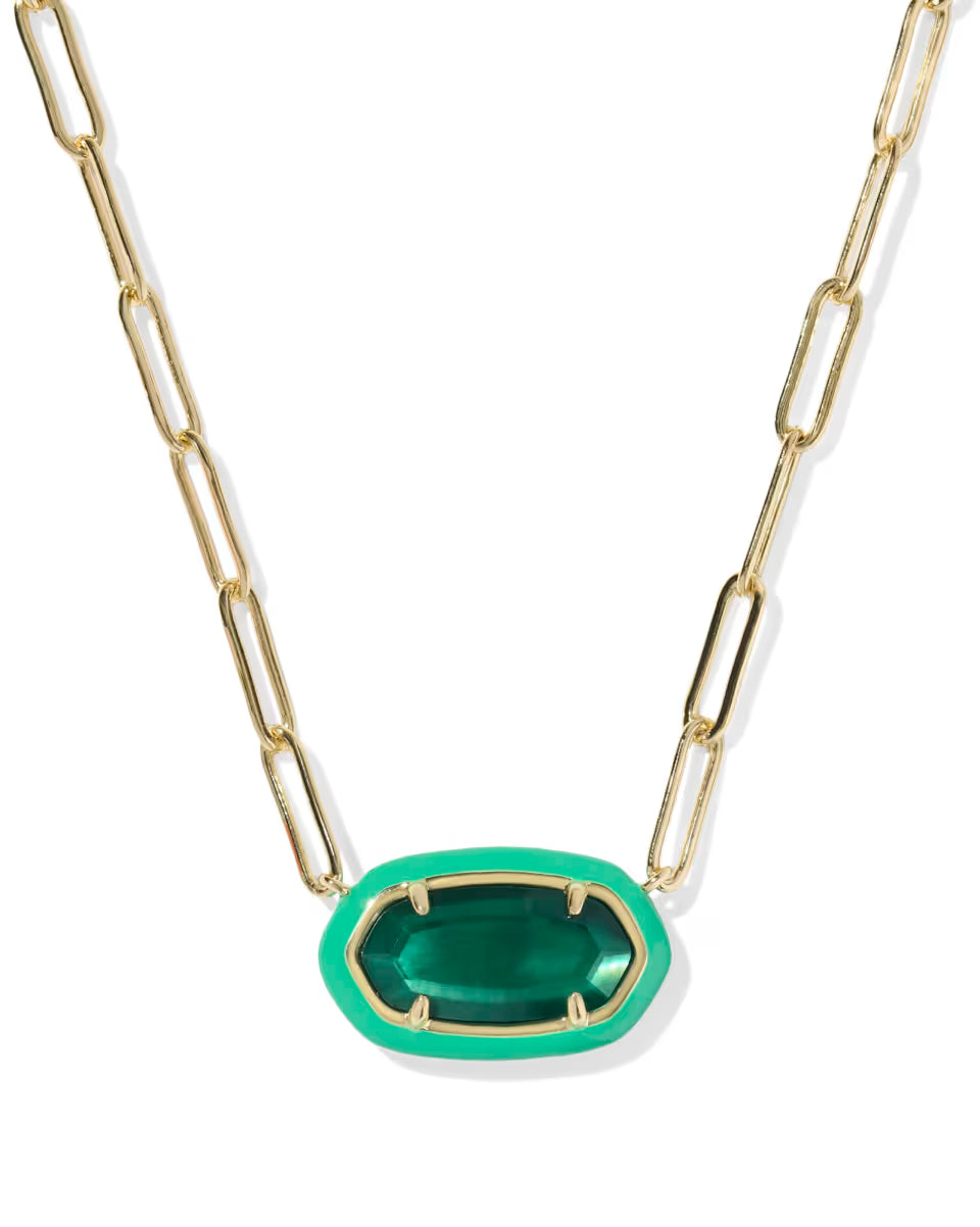 Elisa Enamel Frame Paperclip Necklace