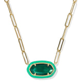 Elisa Enamel Frame Paperclip Necklace