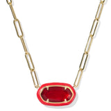 Elisa Enamel Frame Paperclip Necklace