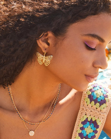 Stamped Dira Pendant Necklace