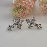 Small Cross CZ Post Earrings