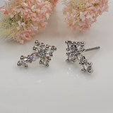 Small Cross CZ Post Earrings