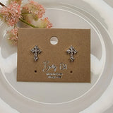 Small Cross CZ Post Earrings