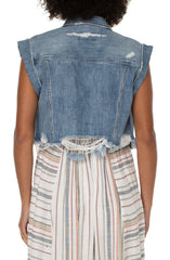 Cropped Sleeveless Jacket