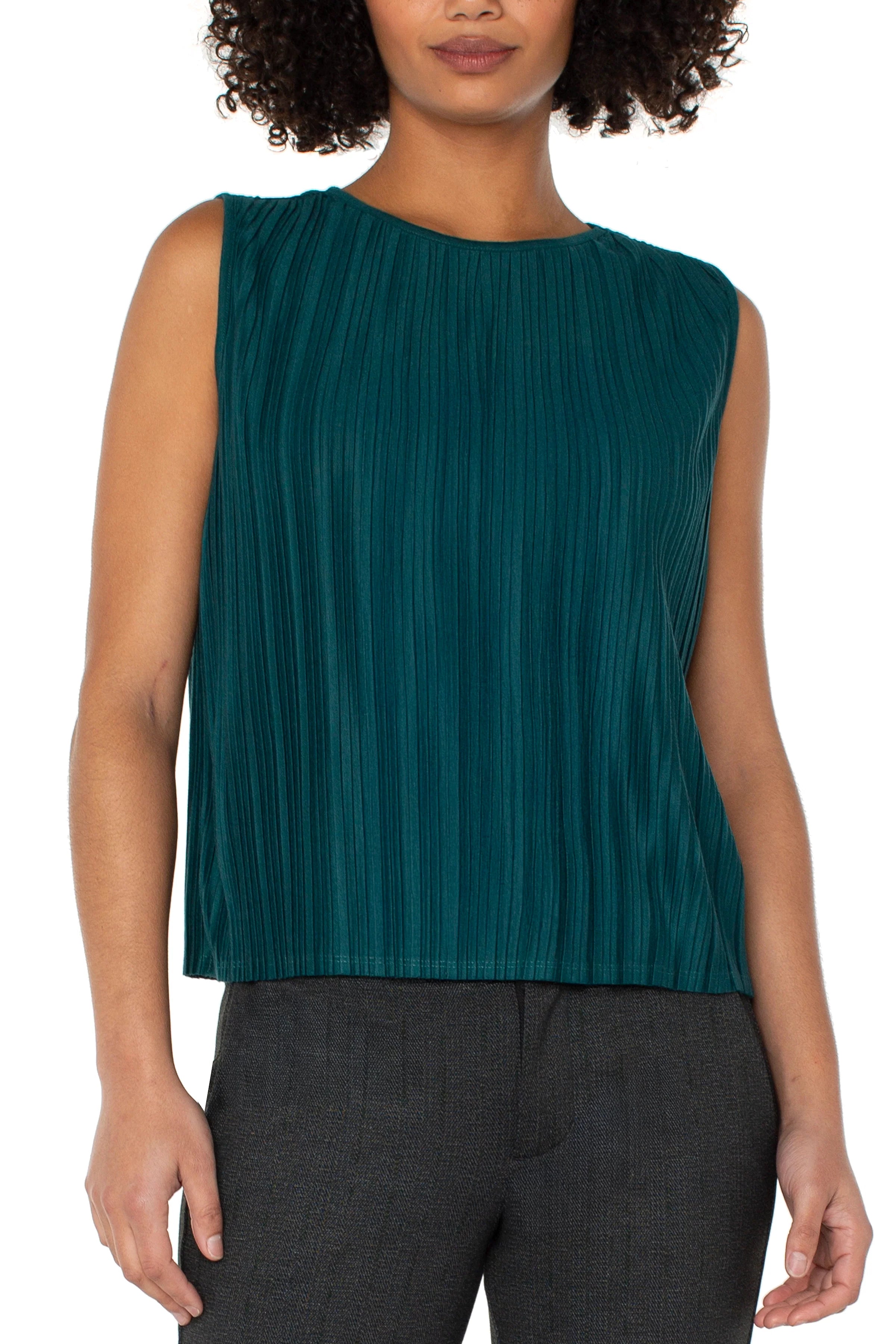 Sleeveless Crew Neck Knit Top