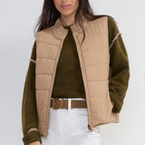 Sleeveless Reversible Zip Front Quilted Sweater Vest