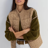 Sleeveless Reversible Zip Front Quilted Sweater Vest