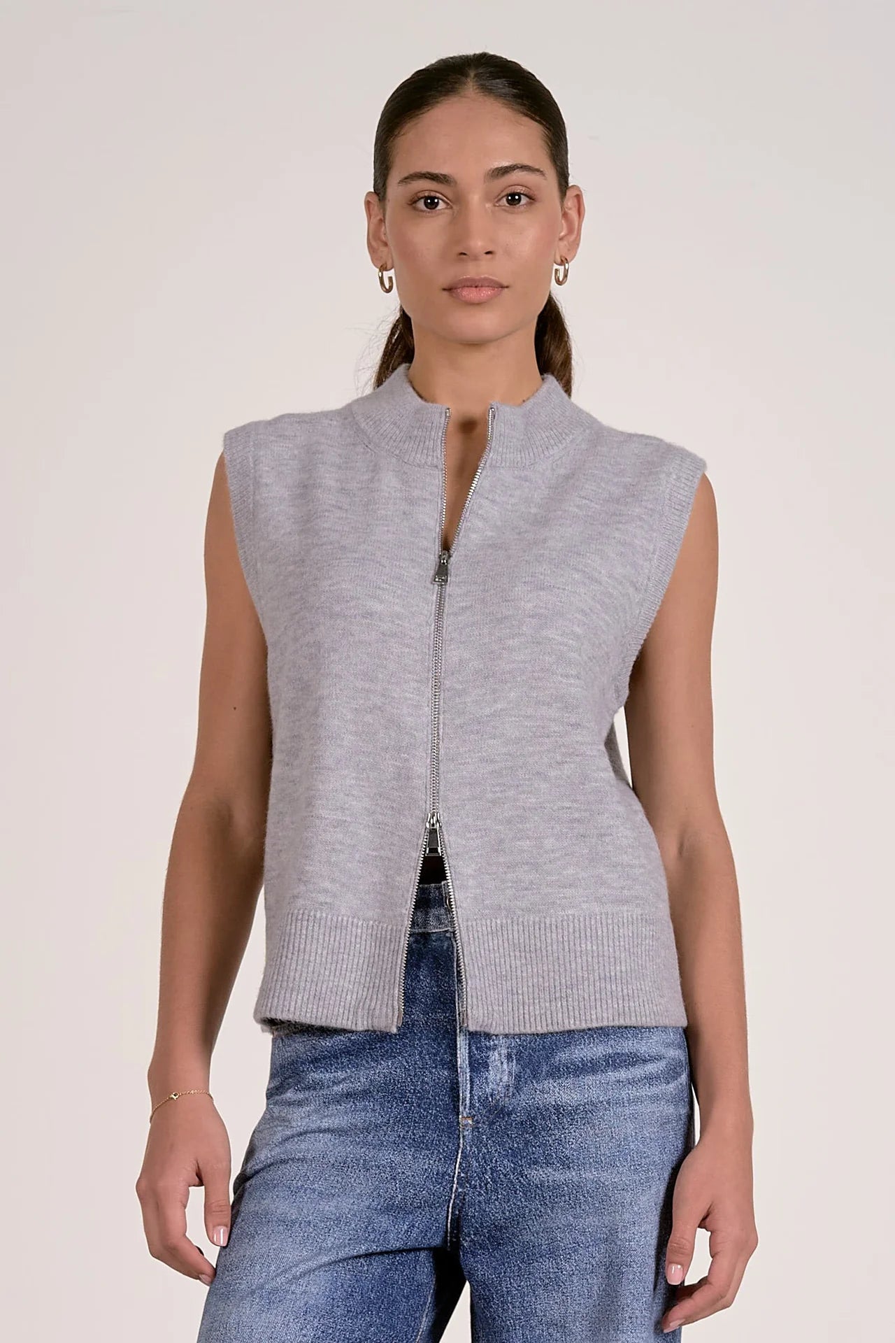 Full Zip Mock Collar Vest