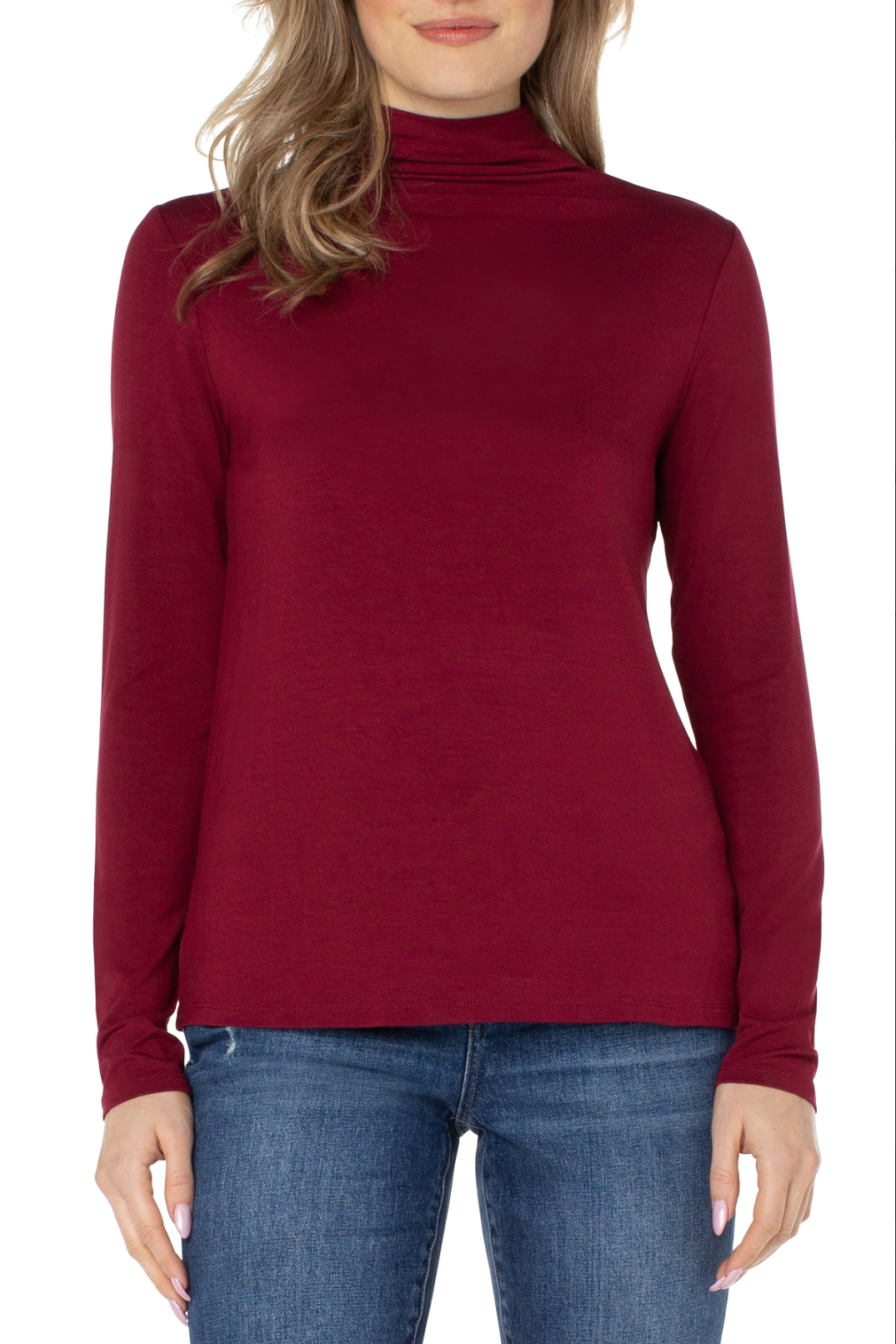 Long Sleeve Mock Neck Knit Top