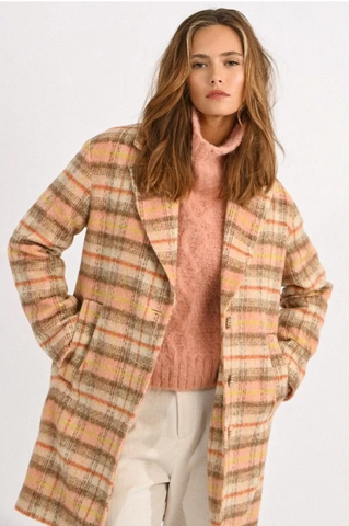 Plaid Long Button Front Coat