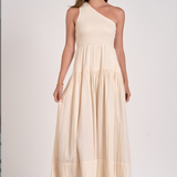 One Shoulder Tiered Midi Dress