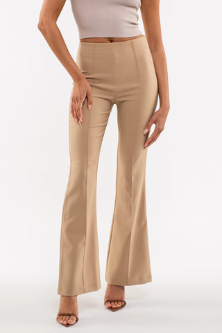 High Waisted Front Seam Flare Pants