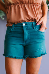 Jane High Rise Long Short Fray Hem
