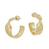 Water Resistant Metal Twisted 1" Hoop Earrings